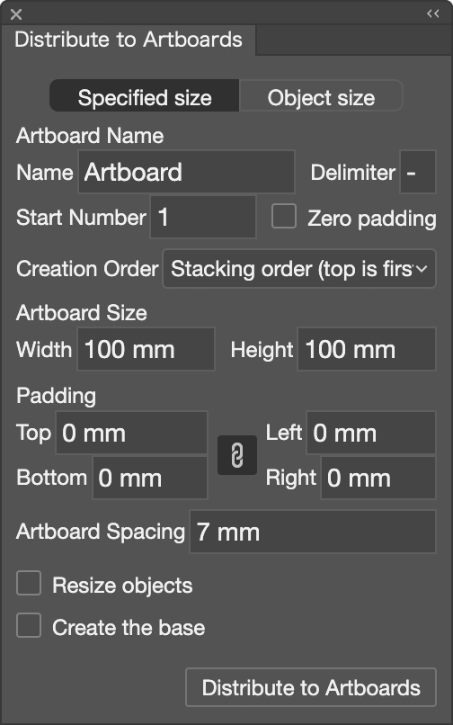 Distribute to Artboard Panel